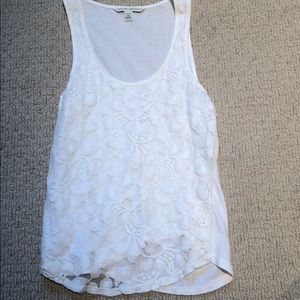 Banana Republic white lace floral tank top